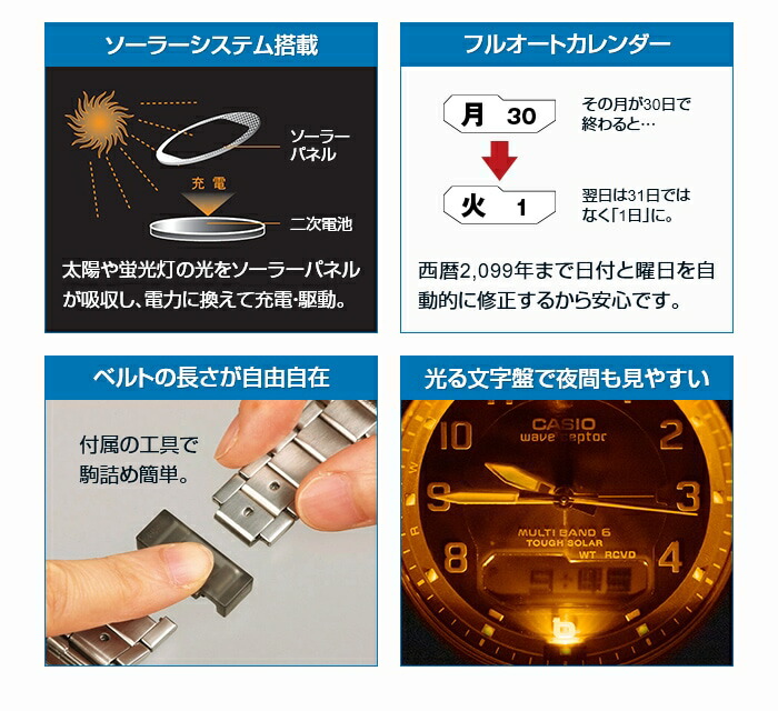 楽天市場 カシオ チタン 電波ソーラー 腕時計 通販限定モデル ソーラー電波 電波腕時計 ソーラー 電波 タフソーラー メンズ ビジネス カジュアル シンプル アナログ 時計 防水 10気圧 軽量 ウェーブセプター ブランド Casio Waveceptor Wva M640td 2ajf ギフト