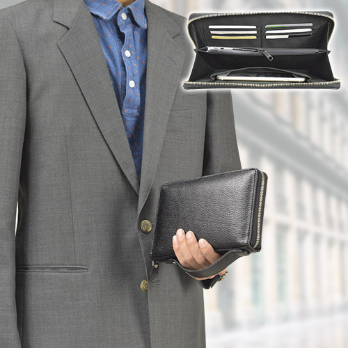 55円 信用 ブレザークラブ 牛革ラウンドポーチ セカンドバッグ クラッチバッグ ポーチ 収納 本革 レザー 牛革 革 ラウンドファスナー カバン バッグ シンプル ビジネス 冠婚葬祭 結婚式 パーティー フォーマル カジュアル おしゃれ メンズ 紳士 大人 ブラック ギフト