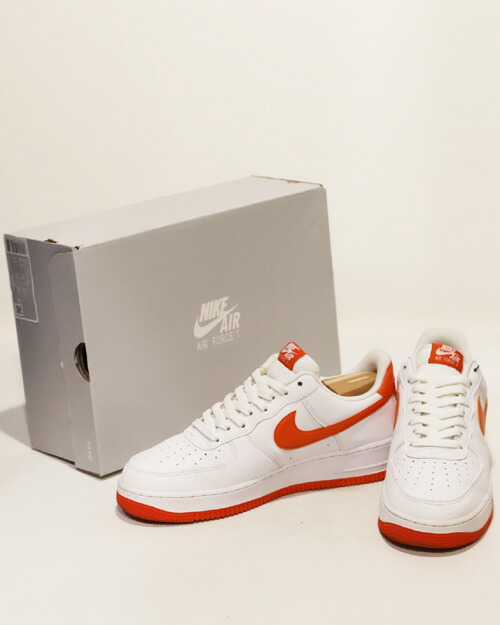 【百貨店SALE】【中古】NIKE ナイキ AIR FORCE 1 ’07 27.5珊 WHITE/TEAM ORANGE/WHITE 当て嵌める感有 DC2911-101