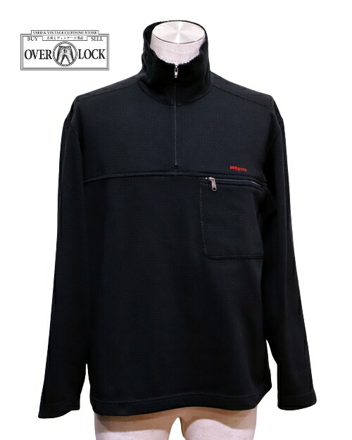【中古】patagonia パタゴニア FA99 USA製 R1 ZIP Tee  S BLACK 当て嵌める感有 40050 1999年AW ポーラテック USA製 レギュラー古着 アウトドア古着 Tシャツ・カットソー-メンズファッション