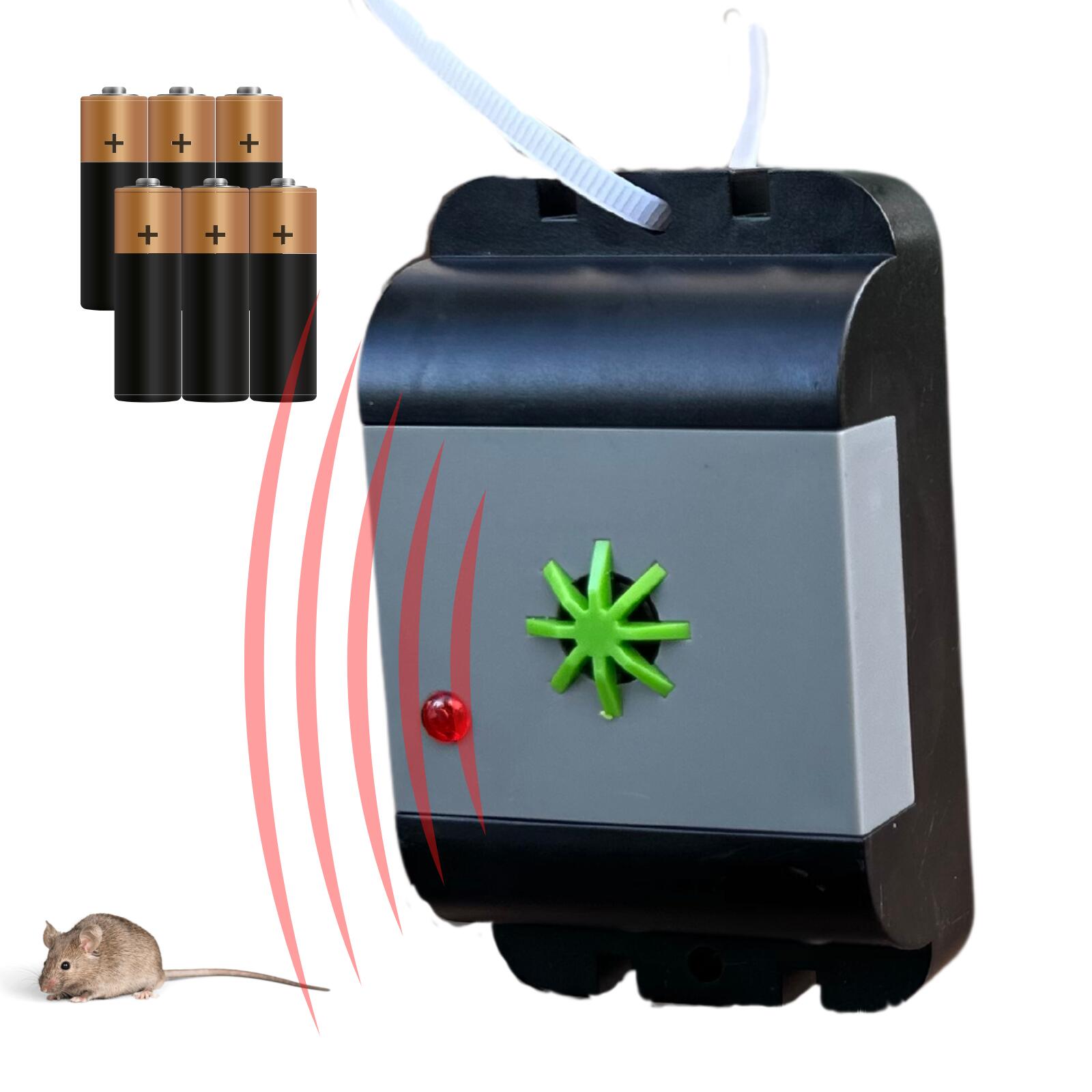 ISOTRONIC ネズミ超音波 ネズミ駆除 鼠 ネズミよけ 超音波 撃退器 防水 電池式 どこでも 設置 屋外 吊るせる 有効範囲 40平方メートル 70632｜UV-World 店