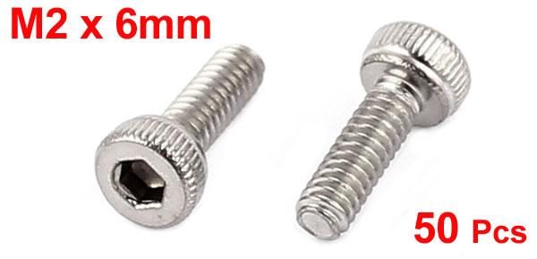 uxcell丸頭ねじM2x6mmステンレススチール製六角穴付き50個入り