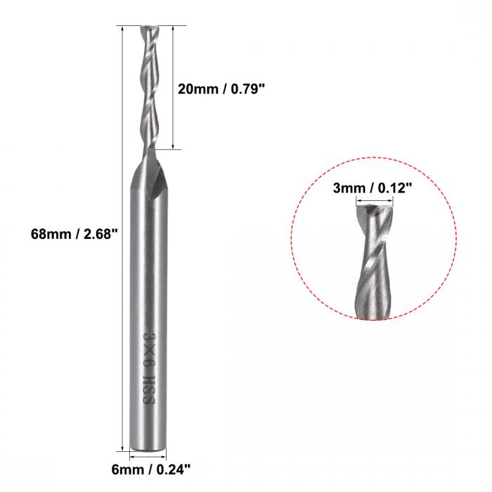 ショッピング ドリル フルート6mm uxcell 3.0mm シャンク ミル カッター カッター2 ビット エンド らせん 切削HSSAL  ストレート DIY・工具