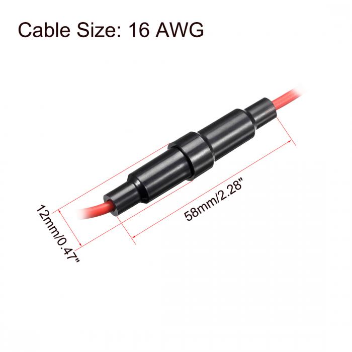 2021新春福袋】 uxcell ヒューズホルダー インラインスクリュータイプ 16 AWG 6mm x 30 mm 10個入り qdtek.vn