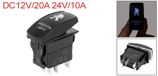 XAUTOHAUX自動車用LEDライトロッカースイッチ5ピンDC12V20A24V10A