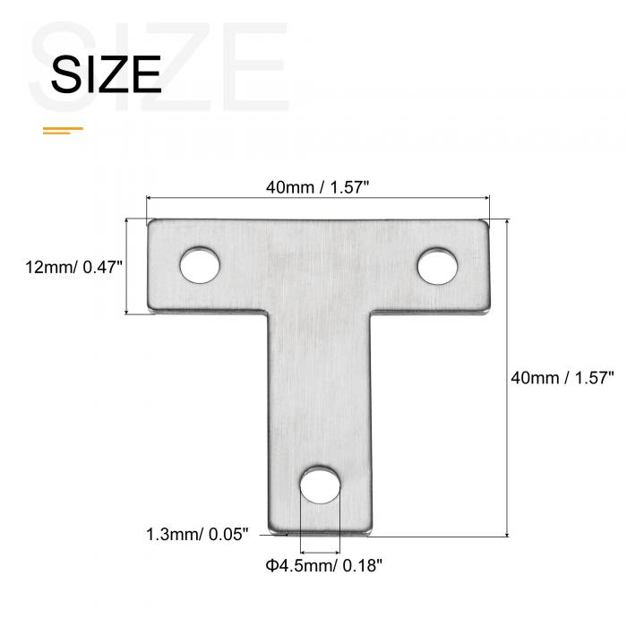 当社の uxcell T型ブラケット 40x40 mm ステンレス鋼 補修プレート ジョイントファスナー用 ネジ付き 12個  www.agroservet.com