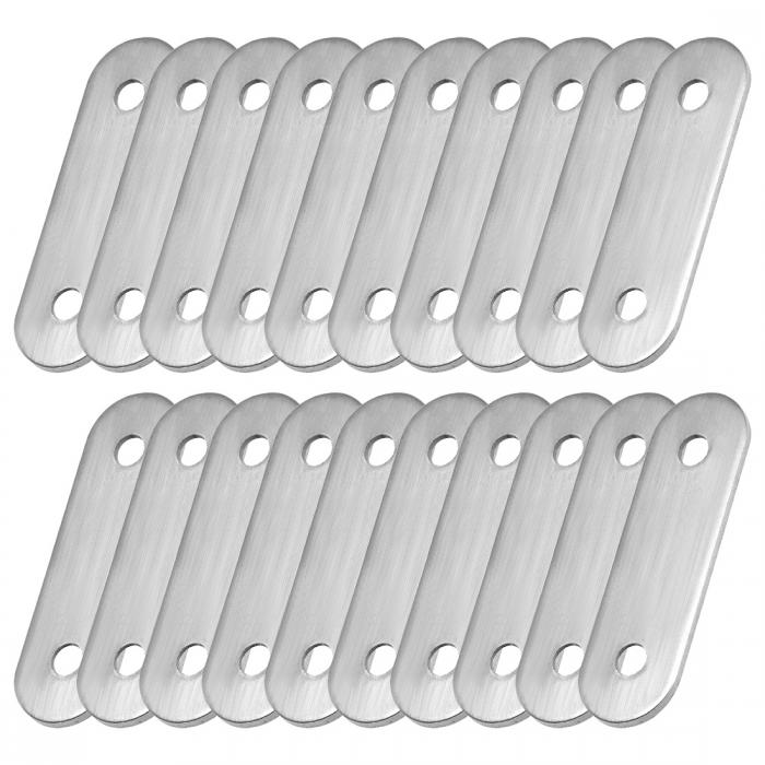 uxcell 修理プレート フラット固定メンディングブラケット ネジ付き 50 mm x 16 mm 20個入り