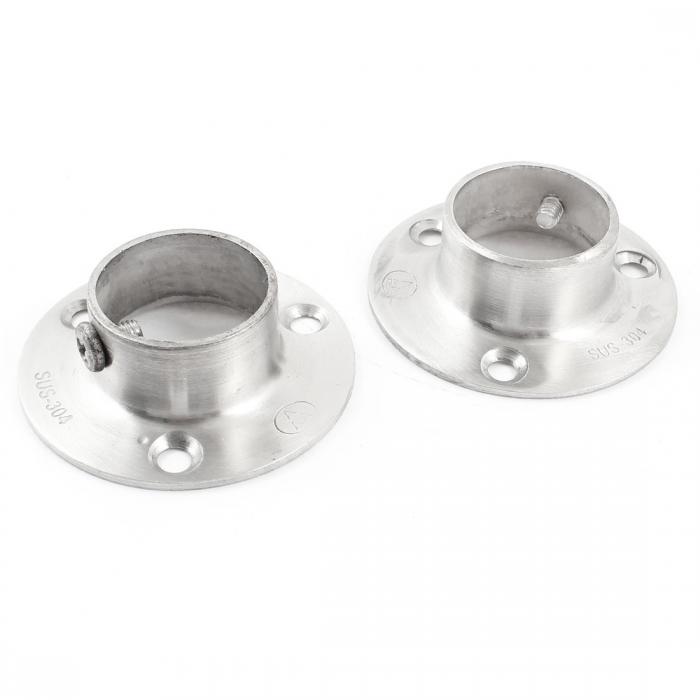 uxcell フランジ 22mm x 16mm ステンレス鋼素材 シルバートーン 2個入り