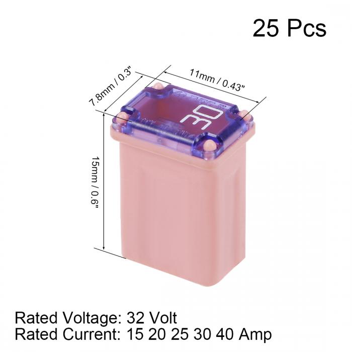 Uxcell カーヒューズ 15a a 25a 25個入り 30a 32v 40a 自動車用ミニカートリッジヒューズ 車ブレードヒューズ メーカー包装済 車ブレードヒューズ