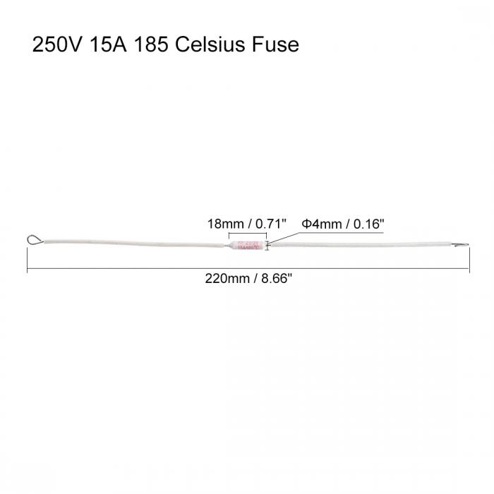 新発売 uxcell 温度ヒューズ カットオフ 250V 15A 185°C 長さ22cm セラミックス 20個入り qdtek.vn
