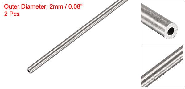uxcell304ステンレス鋼ラウンドチューブ耐久性外径2mm壁の厚さ0.5mm長さ250mm2個入り
