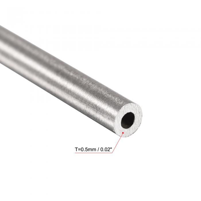 uxcell304ステンレス鋼ラウンドチューブ耐久性外径2mm壁の厚さ0.5mm長さ250mm2個入り