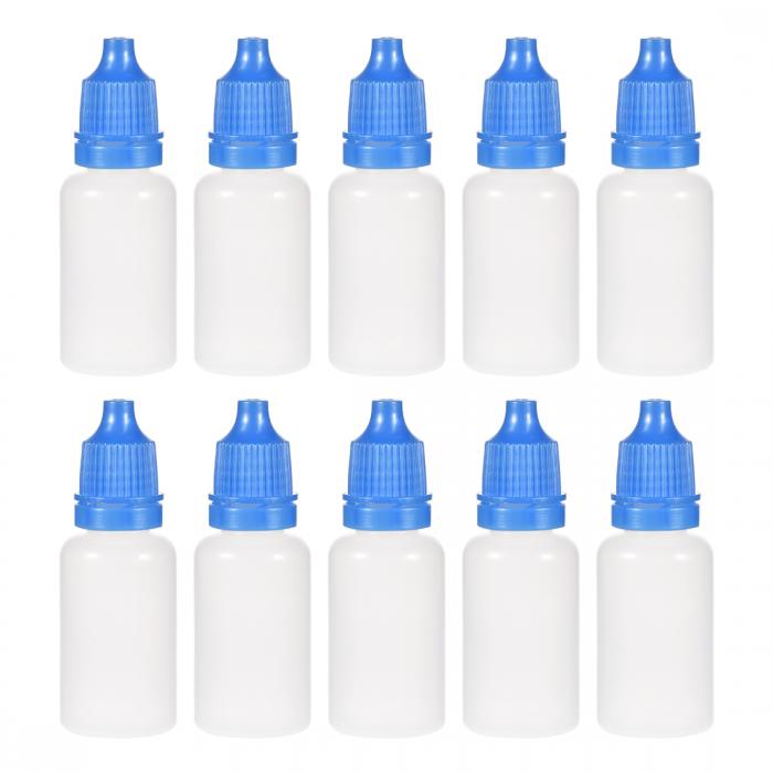 uxcell プラスチック ドロッパーボトル 小口ドロップボトル 絞り可能液体ドロッパーボトル ブルー 10ml 10個画像
