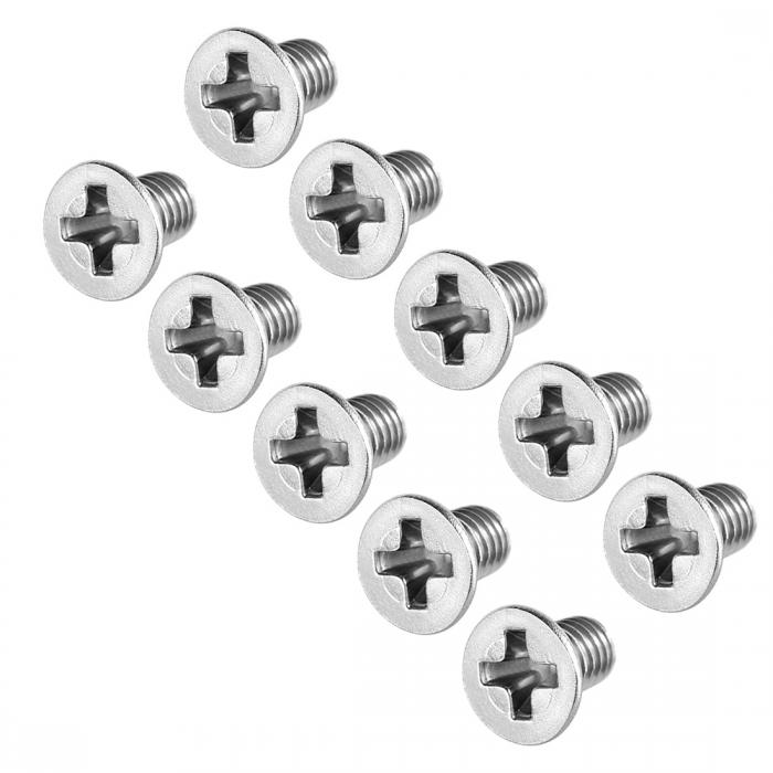 uxcell フラットヘッド機械ネジ?プラスクロススクリュー?ステンレスファスナーボルト M3x5mm 50個