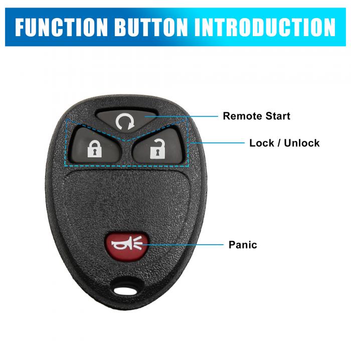 好評 Uxcell キーケース Kobgt04a 4つのボタン キーフォブ リモートケース シェル 交換品 06 11シボレーに対応hhr用 Qdtek Vn