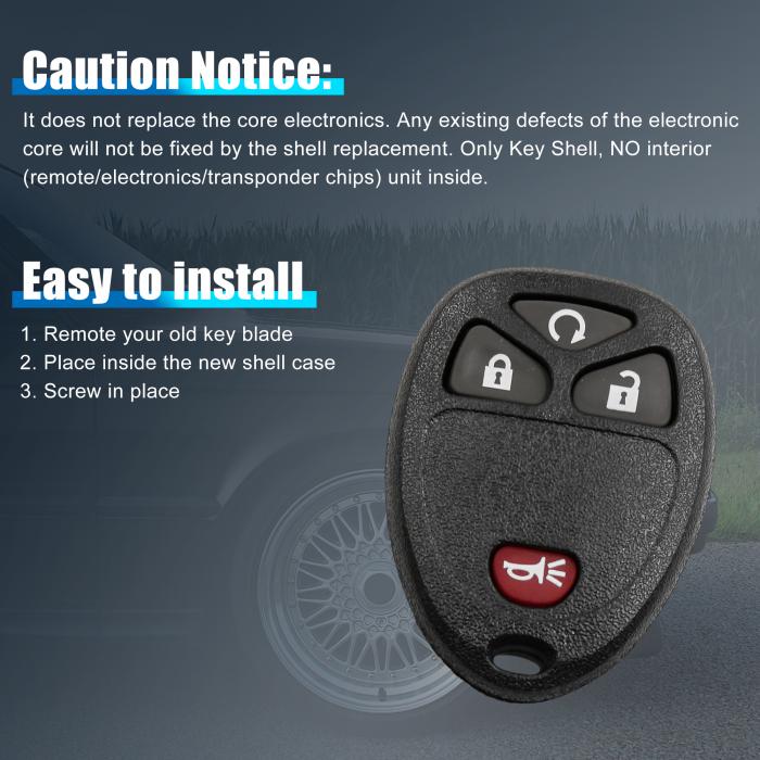 好評 Uxcell キーケース Kobgt04a 4つのボタン キーフォブ リモートケース シェル 交換品 06 11シボレーに対応hhr用 Qdtek Vn