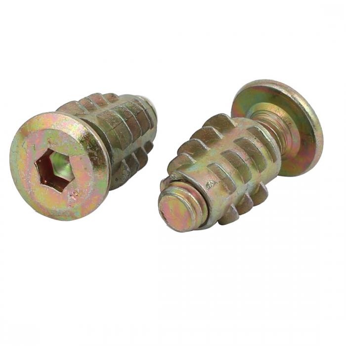 uxcell家具接続継手フィッティングM6x20mm六角穴付ボルト13mm長さインサートナット付き家具ジョイント10個入り