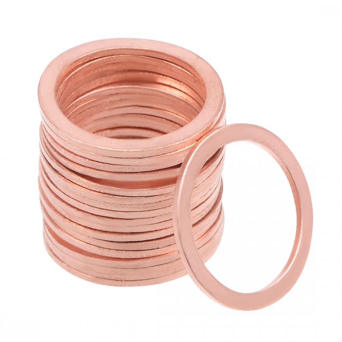 Produktbild von 20 Kupfer-Unterlegscheiben – 24 X 30 X 1,5 Mm, Für Schrauben Und Bolzen, Hochwertiges Kupfer, Verschleißfest