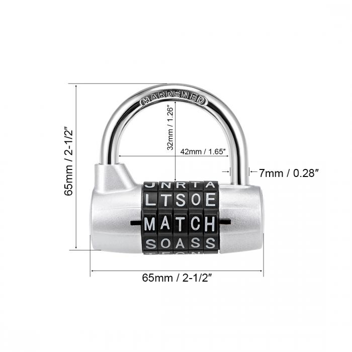 最新号掲載アイテム uxcell 5桁コンビネーション南京錠 63 mmリセット可能 アルファベットコードロックシルバー qdtek.vn