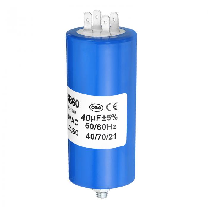 PATIKIL Condensatore CBB60 40uF 450V – 2 Pezzi, 4 Pin, 50/60Hz, Per Pompe Acqua, Lavatrici, Motori, Compressori, HVAC