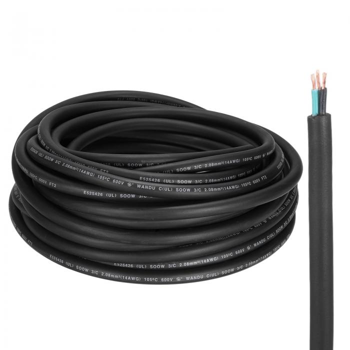 uxcell SOOW 14ゲージ 3導電体灯し火針金 50フート 14AW G乗用車用針金 発生機用600V可搬式電源有線テレビ LE D点火装置 乾電池じゅうでんき 延性のあるな取りひろげる吊りひも