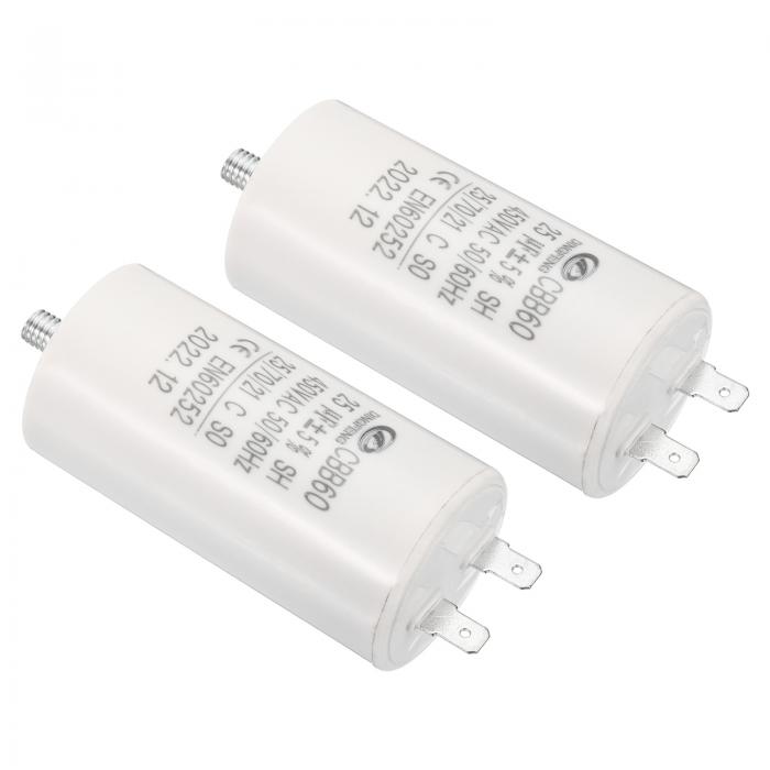 PATIKIL CBB60 8uF Marcia Condensatore,1pz AC 450V 50/60Hz Cilindro Inferiore Con 2 Fili 12cm Per Lavatrice Macchina,Acqua Pompa Motore Stella - 13