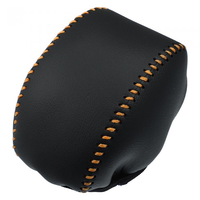 X AUTOHAUX 車用ギアシフトノブカバープロテクター ギアシフトノブトリム Toy otaに対応 Rav4 2019-202に対応2 ブラック オレンジステッチ入り画像