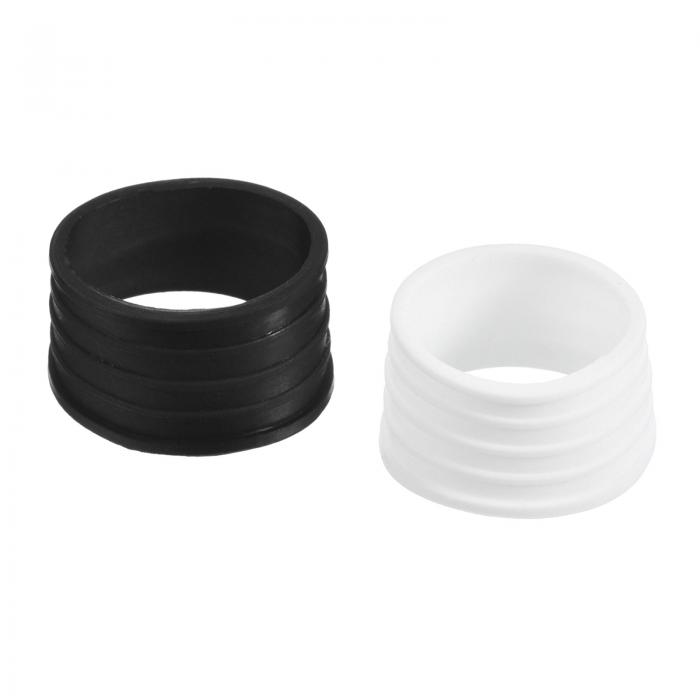 PATIKIL Badminton Racket Handle Grip Rings 10 Pcs Racket Fix Ring Grip Band Rubber Ring Non-slip Absorbent Overgrip In-Place Black White