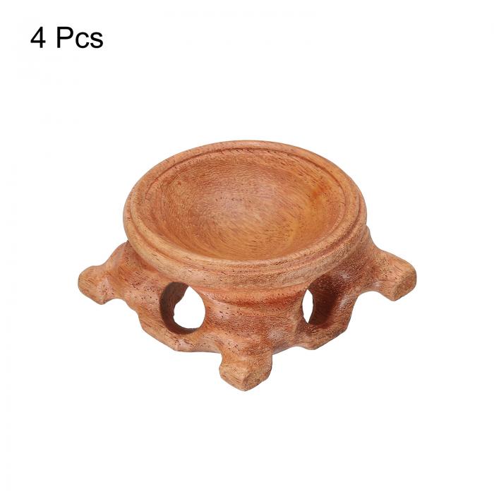 Uxcell 木製ボールスタンドホルダー 4個入り 45mm直径 クリスタルボール ストーン用 ディスプレイベース レッド ついに入荷 ディスプレイベース