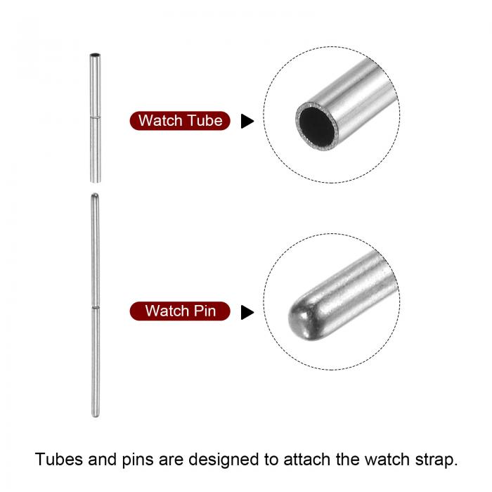 早割クーポン！ uxcell 時計ストラップチューブピン チューブ径1.1mm ピン長さ25mm ステンレス鋼 連結軸 時計バンド修理交換用 10個入り  somaticaeducar.com.br