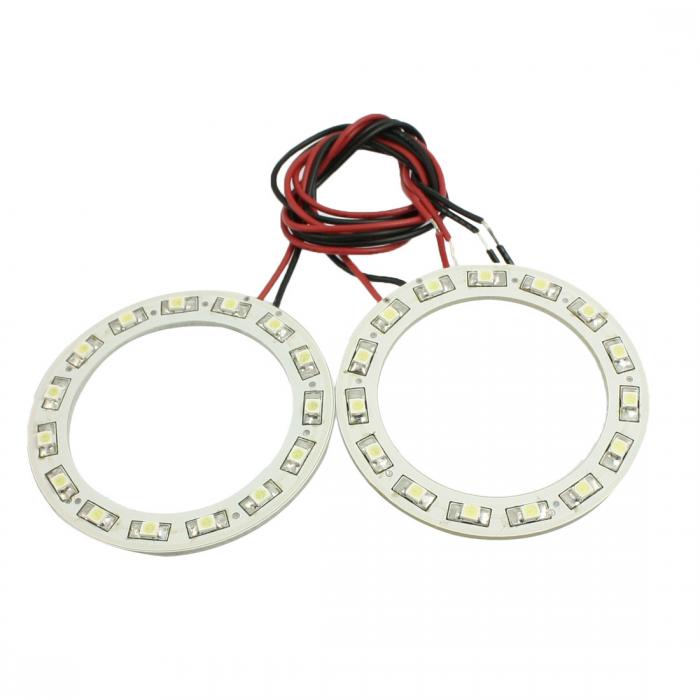 uxcell 車 エンジェルアイライト ヘッドライト 前照灯 SMDタイプ 1210SMD 15 LED 60mm 2個