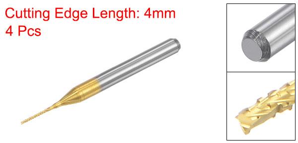 uxcellエンドミルCNCルータービットチタン被覆タングステン超硬彫刻フライス盤PCBプラスチック用0.6mmx5.5mm