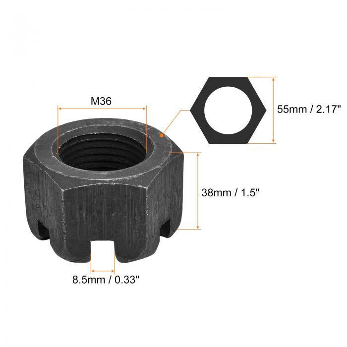 ランキングや新製品 uxcell 六角スロットナット 炭素鋼 六角ナット 高硬度 M36x3 mm www.agroservet.com