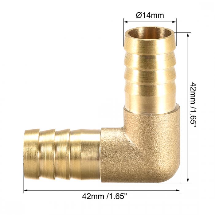 正規店仕入れの uxcell バーブ真鍮ホース継手 14mm 90度 エルボパイプコネクタ カプラーチューブアダプター 4個 ostermalm.fi