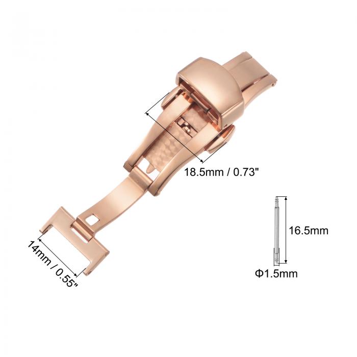 70％以上節約 uxcell 時計クラスプ 折りたたみ式 プッシュボタン クイックリリース ストラップリンクピン付き 14 mm革時計バンド用  ゴールドピンク www.agroservet.com