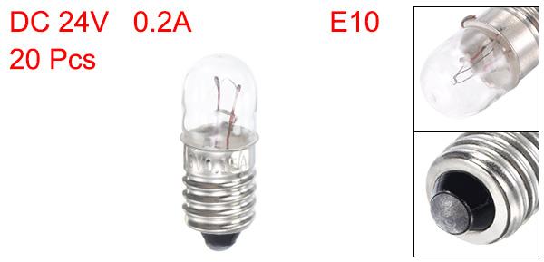 uxcellE10スクリューベースミニチュア球根DC24V0.2Aウォームイエローライトミニランプ収納ボックス付き20個