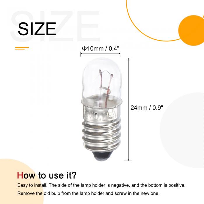 uxcellE10スクリューベースミニチュア球根DC24V0.2Aウォームイエローライトミニランプ収納ボックス付き20個