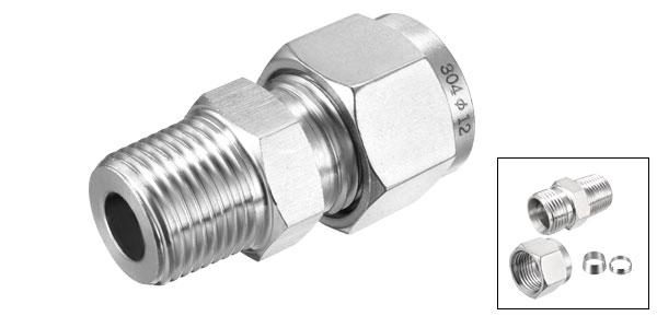 uxcell圧縮管継手304ステンレス鋼材質シルバートーンNPT3/8オス×Ф12管外径