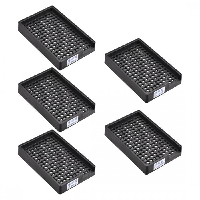 uxcell スクリュートレイ ネジ収納トレイホルダー 帯電防止ネジプレート ESD 3.5-4mm直径ねじに適用 160穴 5個入り