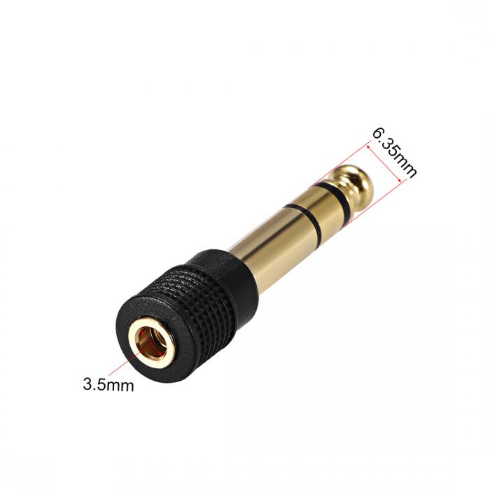 uxcell 6.35mmオス-3.5mmメスコネクタ アダプター銅 ステレオオーディオビデオAV