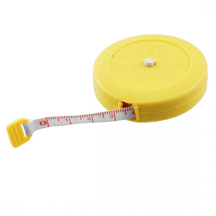 超熱 uxcell テープメジャー 巻き尺 テーラー定規0-1.5M プラスチック定規 測定工具 プラスチック イエロー