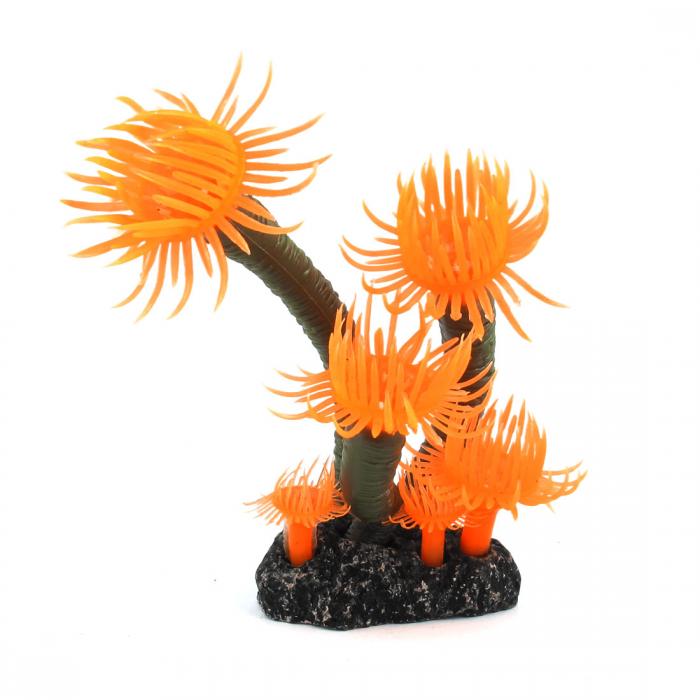 uxcell 装飾用サンゴ 人造サンゴ 人造植物 水槽 魚槽 装飾品 フクシャ色 シリコン TPR