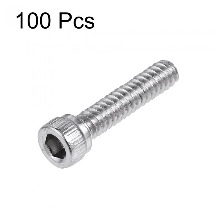 uxcell六角ソケットヘッドボルトキャップネジ#6-32x16mm304ステンレス鋼ポリッシュ100個入り