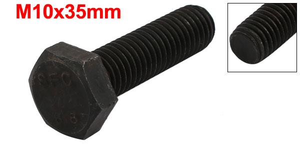 uxcell六角ヘッド六角ボルト全ねじ左ねじサイズM10x35mm炭素鋼製ブラック