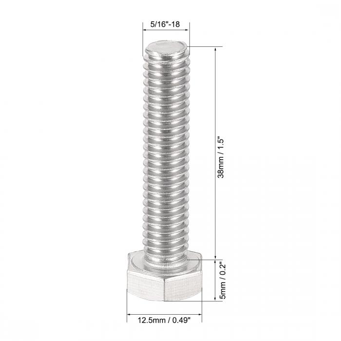 売れ筋】 uxcell 六角ボルト 304ステンレス鋼 8mm x 38mm ナットボルトアソートメントセット 5個入り qdtek.vn