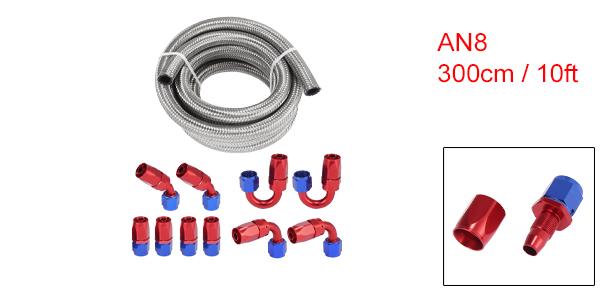 X AUTOHAUX AN8ステンレス鋼編組ホース 300 cm 12.7 mm 燃料ライン AN8