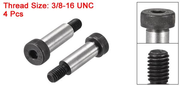uxcellショルダースクリューボルト合金鋼六角ソケットヘッド32mmショルダー長さ13mmショルダー径3/8-16ねじ4個