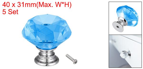 セールSALE％OFF uxcell 直径40mmクリスタルノブ 引き出し ダイヤモンド形状 プルハンドル ライトブルー 5個入り qdtek.vn