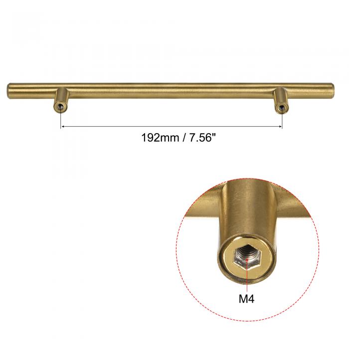 SALE／104%OFF】 uxcell Tバープルハンドル 300 mm長さ 12 mm直径 ステンレス鋼 キャビネットプル 192 mm穴の中心距離  ゴールドトーン 2個 qdtek.vn