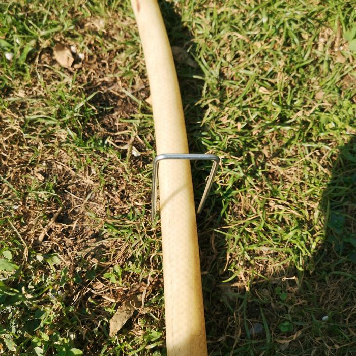uxcellガーデンステークガーデンステープルUピン亜鉛メッキ150x30mm3mmロッド直径スクエア30個